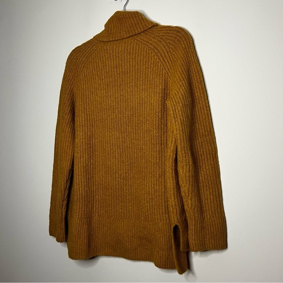 MADEWELL Mercer Mustard Ribbed Knit Cozy Turtleneck Fall Winter Sweater - Picture 9 of 9